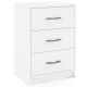 Costway 1 PCS 3-Drawer Nightstand Modern Bedside Table with Storage Anti-Toppling Kit for Bedroom - White