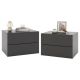 Costway 2 PCS Floating Nightstand with Drawer Storage Modern Floating Bedroom Shelf - Gray