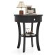 Costway 2-tier Side End Sofa Table Round Nightstand for Bedroom Living Room - Black