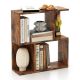 Costway 1 PCS 3-Tier Bookshelf Geometric Bookcase Side Table with Open Storage Display Shelf - Rustic Brown