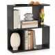 Costway 1 PCS 3-Tier Bookshelf Geometric Bookcase Side Table with Open Storage Display Shelf - Black