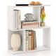 Costway 1 PCS 3-Tier Bookshelf Geometric Bookcase Side Table with Open Storage Display Shelf - White