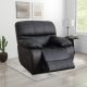 Bestier Vegan Leather Manual Handle Recliner with Spacious Armrests and Backrests - Black