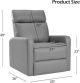 Bestier Vegan Leather Manual Swivel Recliner with Solid Footrest and Soft Padded Armrest - Gray USBBY-L510874C-GREY