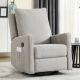 Bestier Glider Swivel Rocker Recliner with Soft Padded Backrest - Gray
