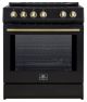 Forno Appliances - Leonardo Espresso 5 cu. ft. Slide-In Electric Induction Convection Range with Customizable Hardware - Black