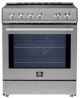 Forno Appliances - Leonardo Espresso 5 cu. ft. Slide-In Electric Induction Convection Range with Customizable Hardware - Silver