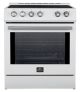 Forno Appliances - Leonardo Espresso 5 cu. ft. Slide-In Electric Induction Convection Range with Customizable Hardware - White