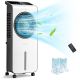 Costway Evaporative Air Cooler 3-in-1 Portable Swamp Cooling Fan w/ 12H Timer Remote - White