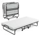 Costway Heavy Duty Foldable Bed Metal Guest Bed Daybed with 4 inch Mattress Memory Foam - White