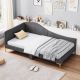 Costway Twin Size Upholstered Daybed Rivet-Tufted Platform Bed with Metal Legs - Gray