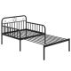 Costway Metal Daybed Extendable Daybed to Twin Size Bed Heavy Duty Slats Support Sofa Bed - Black