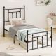 Costway Twin Size Metal Bed Frame with Headboard Under-bed Storage Mattress Foundation - Black