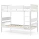 Costway Twin Over Twin Bunk Bed Solid Wood Bed Frame with Ladder Full-length Guardrails - White