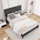 Costway Full Size Bed Frame with High Headboard & Wooden Slats No Box Spring Needed - Gray
