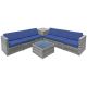 Costway 8 PCS Wicker Sofa Rattan Furniture Set Patio Furniture w/ Storage Table - Navy
