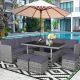 Costway 7 PCS Patio Rattan Dining Set Sectional Sofa Couch Ottoman Garden - Gray