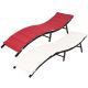Costway 2PCS Patio Rattan Folding Lounge Chair Stackable Double Sided Cushion Outdoor - Red