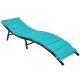 Costway 2PCS Patio Rattan Folding Lounge Chair Stackable Double Sided Cushion Outdoor - Turquoise
