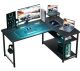 GTPlayer - 43 in. L Shaped Carbon Fiber Gaming Desk - Black