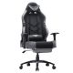 Bestier - Gaming Chair 4 - PU Leather Fixed up Armrest Lumbar Support Ergonomic Arm Chair in With Double Arm & Footrest - White
