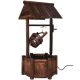 Costway - Garden Rustic Wishing Well Water Fountain Wooden Outdoor Electric Backyard Pump - Brown