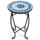 Costway - Outdoor Indoor Accent Table,Mosaic Patio Table, Plant Stand Cobalt Blue Color Scheme Garden Steel - multicolor