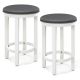 Costway - Bar Stools Set of 2 Counter Height Stools with Round Seat & Footrest for Kitchen - Grey