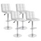 Costway - Modern Swivel Bar Stools Set of 4 with Heavy-duty Metal Base & Footrest Back - White