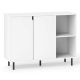 Costway - Kitchen Sideboard Buffet with Adjustable Shelves 2 Doors Sturdy Metal Legs - White