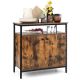 Costway - Industrial 2-Door Buffet Sideboard Kitchen Cupboard Storage Cabinet with Open Shelf - Brown