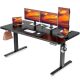 EXRACING - 48 x 24 Inches Gaming Desk Height Adjustable Ergonomic Home Office Computer Desk - Black
