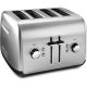 KitchenAid - 4-Slice Programmable Toaster with Manual High-Lift Lever - Brushed Stainless