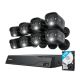 Reolink - 8 - Channel, 8 - Bullet Cameras 4K 8MP Indoor/Outdoor PoE Wired 2TB HDD NVR Security Surveillance System - Black