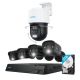 Reolink - 8 - Channel, 4 - Bullet 1 - Pan Tilt Auto Track Camera Indoor/Outdoor 4K 8MP PoE 2TB NVR Security Surveillance System - Black