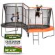 JUMPKING 10 ft. x 17 ft. Oval Multi Level Heavy Duty Trampoline with Toss Game and Hoop Accessory JKLCOV1017C4