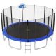 maocao hoom 16 ft. Outdoor Round Large Trampoline with Safety Enclosure Net, Basketball Hoop and Ladder in Blue SFSC05AAC