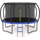Sudzendf 12 ft. Black and Blue Outdoor Big Trampoline with Inner Safety Enclosure Net, Ladder, PVC Spring Cover Padding LN20233579