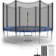 Zeus & Ruta 12 ft. 400 lbs. Weight Capacity Outdoor Backyards Trampolines with Non-Slip Ladder for Children Adults Family, Blue W0914-TPBU