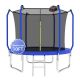 SUNRINX 10 ft. Blue Round Outdoor Trampoline with Safety Enclosure and Basketball Hoop MG52-3-TP