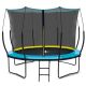 SUNRINX 12 ft. Blue Round Trampoline with Safety Enclosure Net MG65-28-DSJ