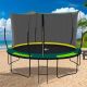 SUNRINX 12 ft. Green Round Trampoline with Safety Enclosure Net MG65-29-DSJ