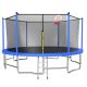 Sudzendf 16 ft. Trampoline for Kids with Safety Enclosure Net Basketball Hoop and Ladder Easy Assembly ZT015-7