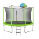 Zeus & Ruta 10 ft. Trampoline for Kids with Safety Enclosure Net, Basketball Hoop and Ladder in Green W1116-KTGN