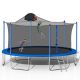 14 ft. Outdoor Round Blue Trampoline with Basketball Hoop FCBF11-292