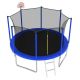 12 ft. Outdoor Round Blue Trampoline with Basketball Hoop FCBF11-297