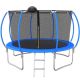 12 ft. Outdoor Round Blue Trampoline with Basketball Hoop FCBF11-343