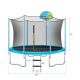 8 ft. Outdoor Round Blue Trampoline with Safety Enclosure Net, Basketball Hoop and Ladder FCBF11-389