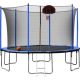 TIRAMISUBEST T-Adventurer 15 ft. Trampoline for Kids with Safety Enclosure Net, Basketball Hoop and Ladder, Easy Assembly 199891750