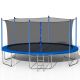 Miscool Anky 14 ft. Blue Iron+Plastic Trampolines with Basketball Hoop, Ladder and Safety Enclosure Net TLHD100537